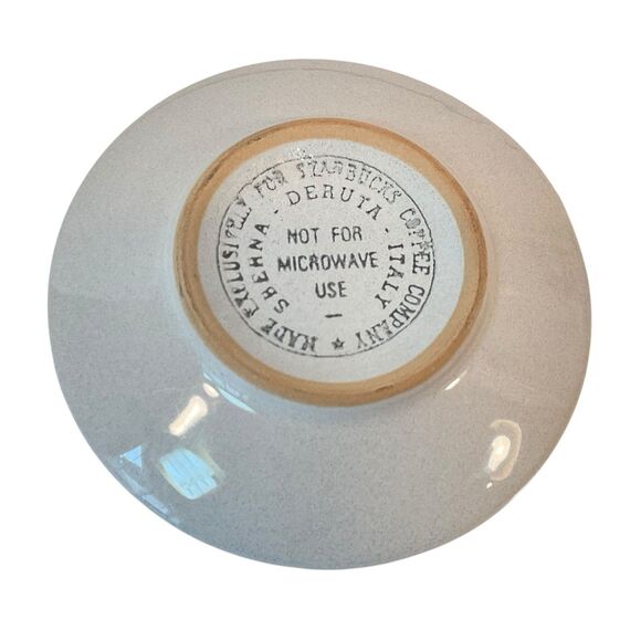 Sberna STARBUCKS Espresso Coffee Cup Saucer Demitasse Handpainted Deruta ITALY - Picture 2 of 11